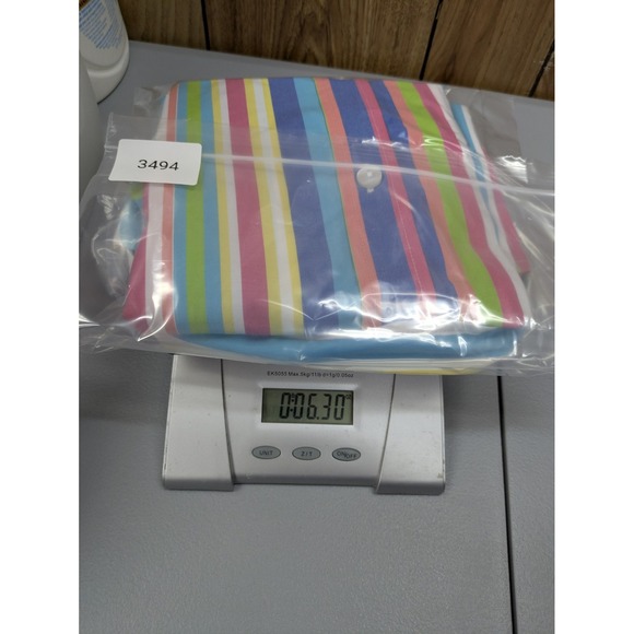 Striped Button Up Shirt Women's Large Estimated Vibrant Colorful - Picture 7 of 7